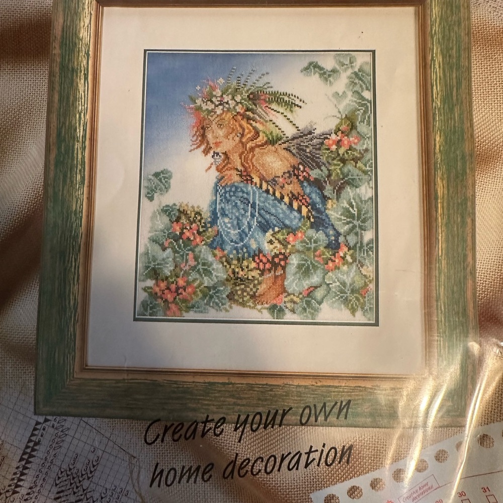 Lambaste Cross-Stitch kit - garden fairy - unopened vintage